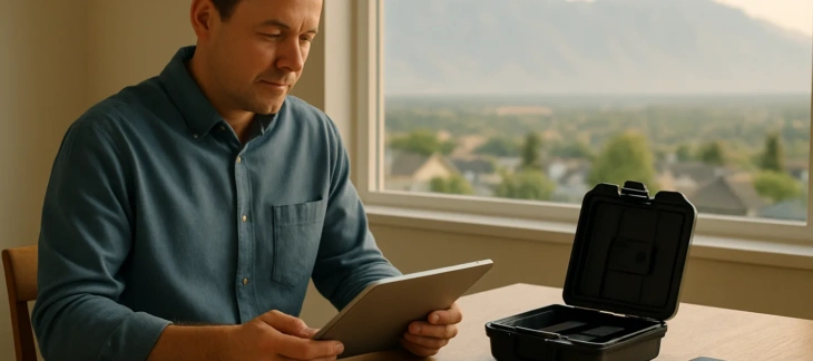 Digital assets estate planning Utah shown in a secure family planning workspace