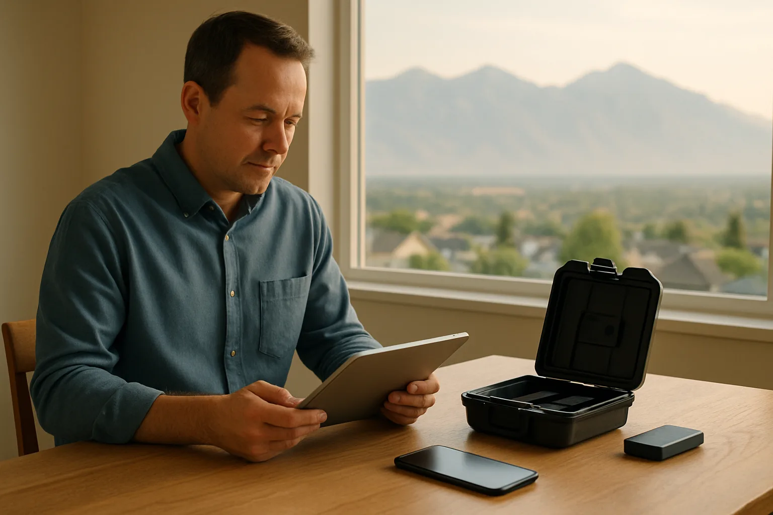 Digital assets estate planning Utah shown in a secure family planning workspace
