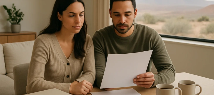 Unmarried couple discussing estate planning for unmarried couples in Utah at home