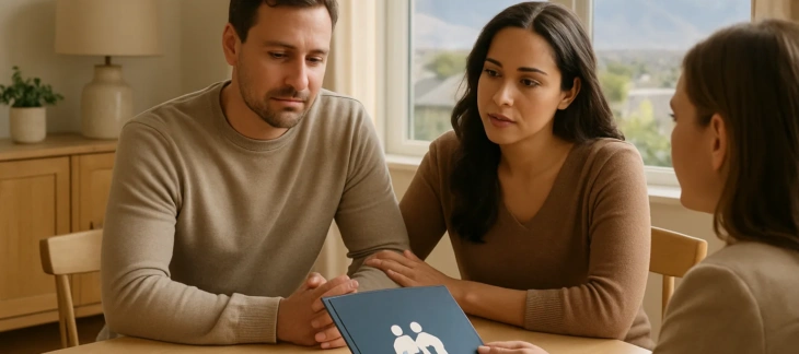 Utah health care directive estate planning discussion with family at home