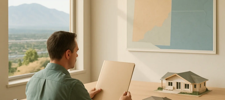 Utah estate planning out of state property shown through a home planning scene